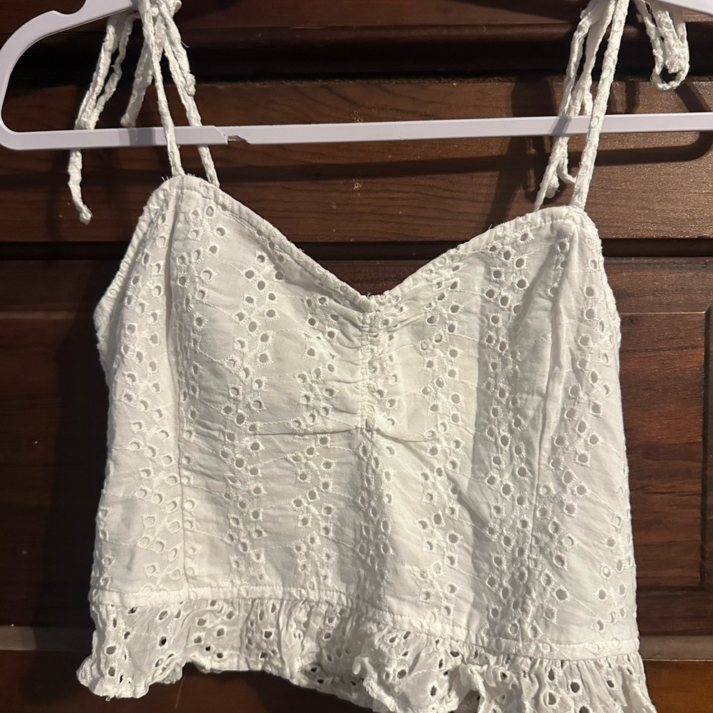 Hollister White Eyelet Lace Women’s Top